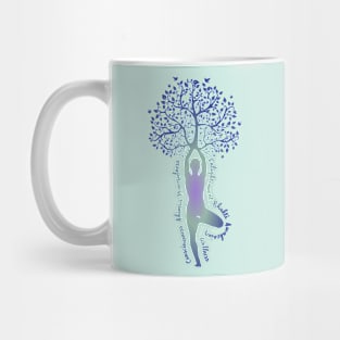 Tree Pose Inspiring Yoga Words Mug